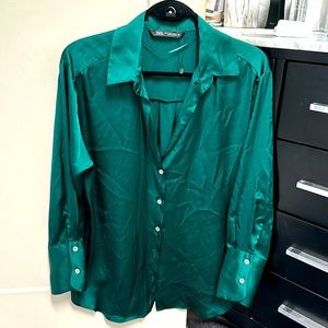 Zara emerald green blouse